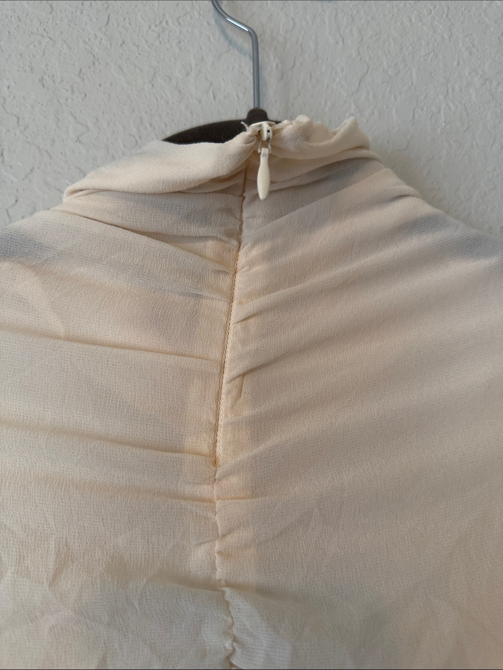 Zara Cream Ruched High-Neck Blouse - Picture 4 of 6